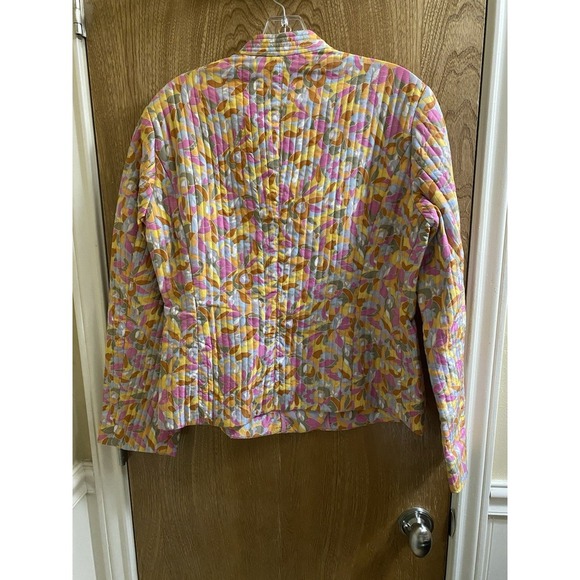 NEW Sigrid Olsen Silk Multicolored Jacket Quilted Floral Pattern Sz Petite M NWT - Picture 8 of 15